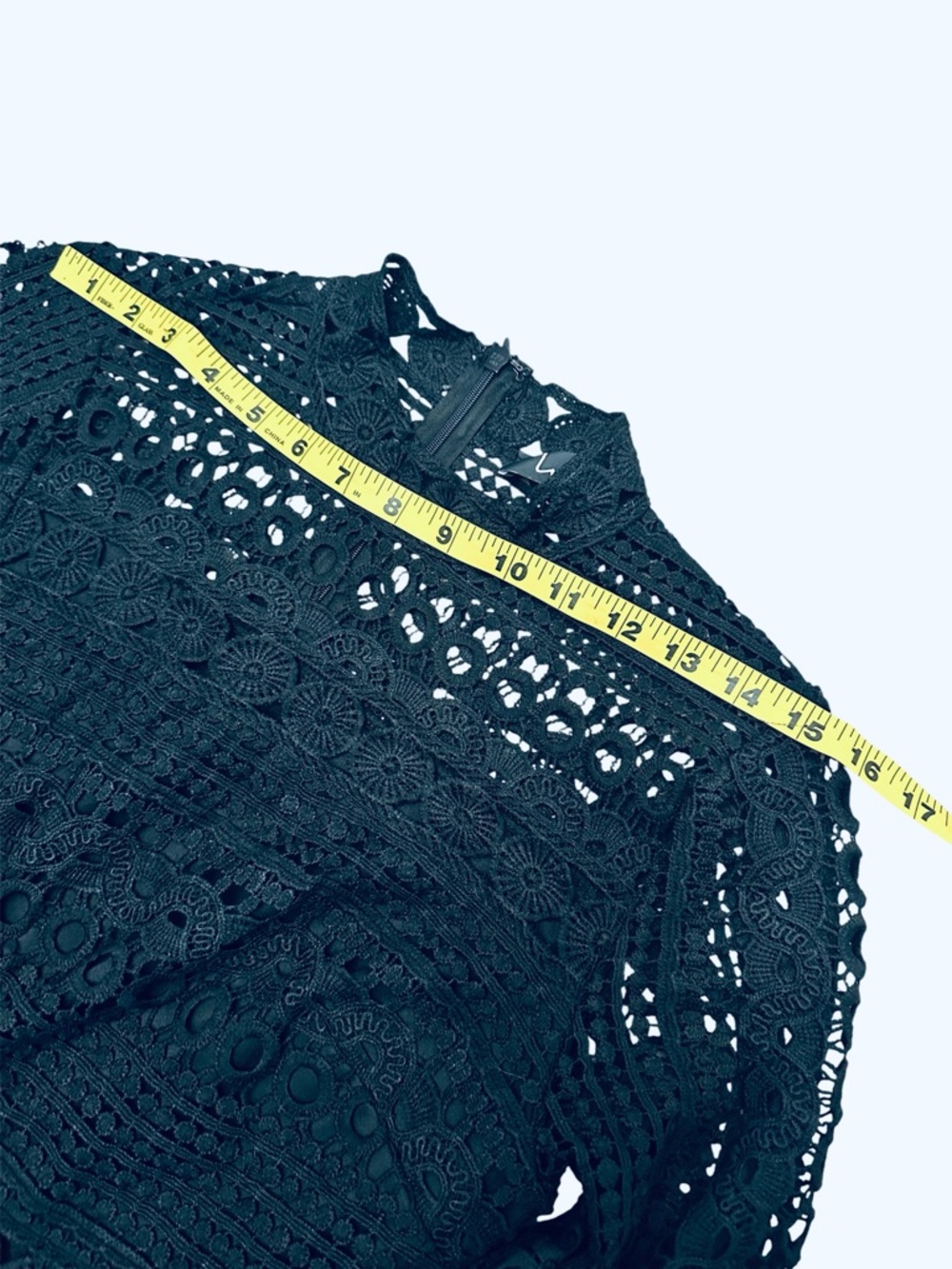 Lulus Full-Hearted Black Crochet Lace Long Sleeve Sheath Dress Bodycon S - Picture 9 of 13
